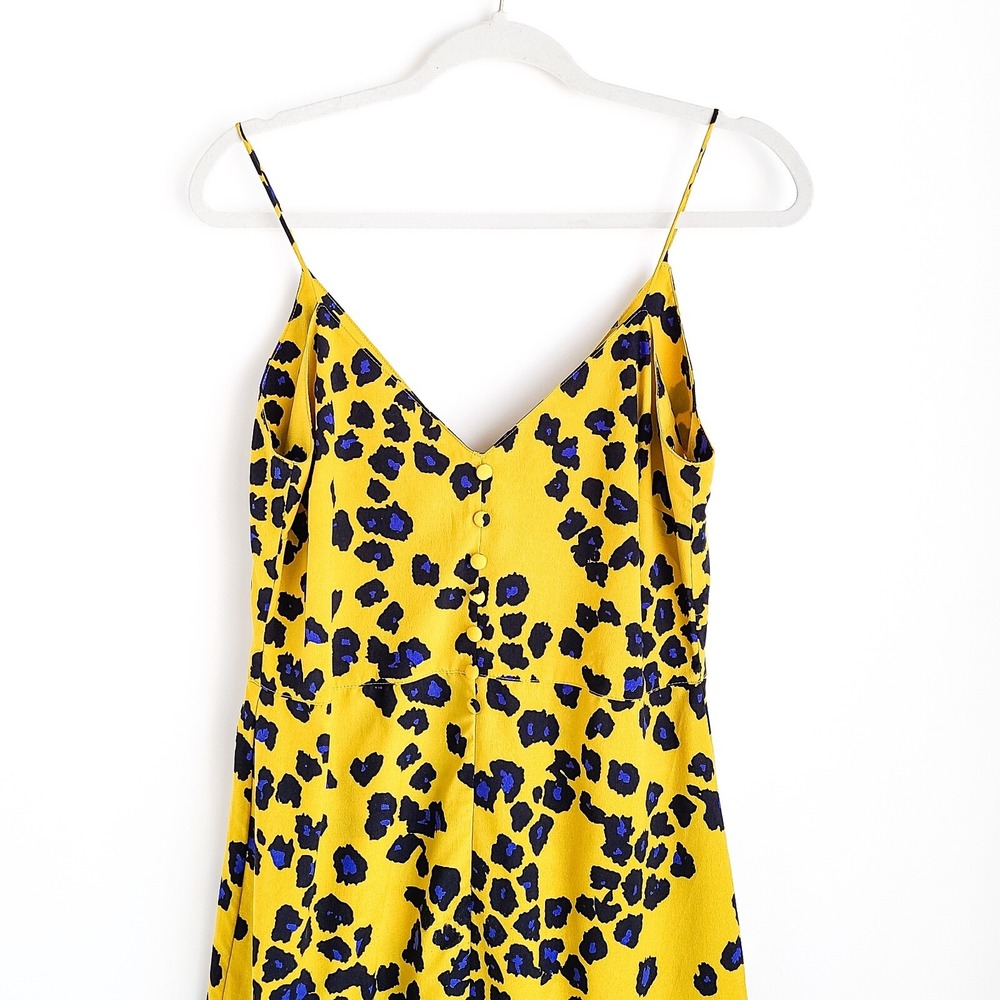 Asos Design Curve Leopard Print Midi Slip Dress Womens 8 Spaghetti Strap New NWT - Picture 2 of 7